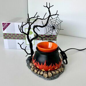 Scentsy Wax Warmer Hocus Pocus Halloween Fall Spider Web 2016 Retired w/ Box  Ap